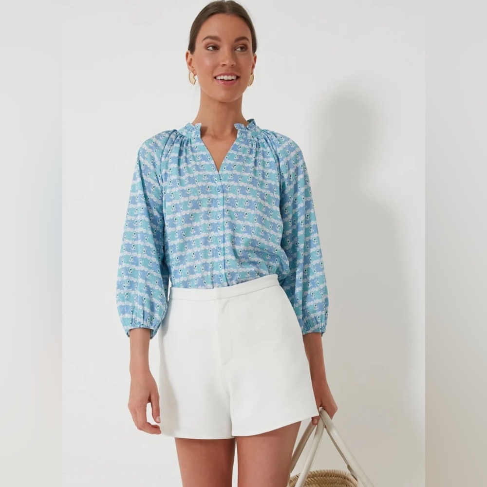 Tuckernuck Hyacinth House Blue Palm Springs Shirt Blouse XL